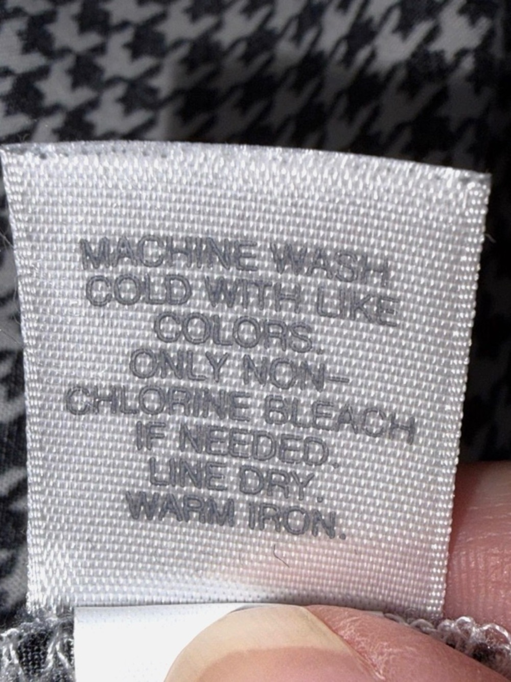 J Jill Large Black White Houndstooth Tunic Blouse Hidden Button Front - Picture 12 of 12